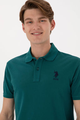Erkek Slim Fit Polo Yaka Koyu Ye_il Basic Ti__rt Sepette S_rpriz _ndirim - U.s. polo assn фото 3