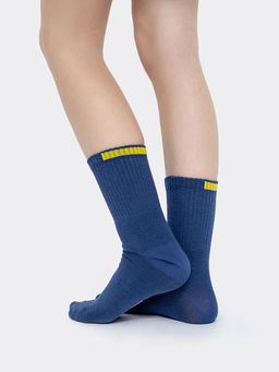 Цена за 5 пар! Детские высокие носки белого цвета с зеленым прямоугольником - Mark formelle фото 5