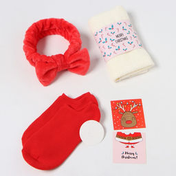 Набор подарочный новогодний «Этель» Happy new year, 3 предмета: полотенце 30×60 см и аксессуары