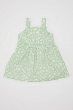 Платье без рукавов с цветочным принтом для маленьких девочек - Defacto фото 4