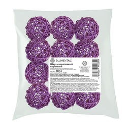 Blumentag BRF-5 Шар декоративный из ротанга d. 5 см 12 шт. №02 св. розовый  фото 5