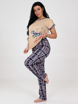 3101-ДК ДОМАШНИЙ КОСТЮМ (брюки) (Розовая/синяя клетка) - А-дина фото 5