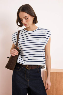 Koyu Lacivert Orme T-Shirt TWOSS20TS0021