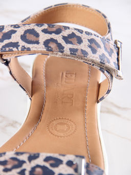 Босоножки 2020.115w.Бежевые леопард