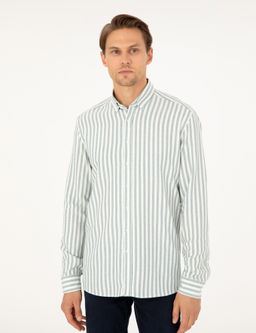 Ye_il Regular Fit _izgili Uzun Kollu G_mlek - Pierre cardin фото 3