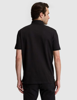 Siyah Slim Fit Pamuk Kar___ml_ D__meli Polo Yaka Basic T-shirt
