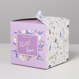 Цена за 2 шт. Коробка подарочная складная, упаковка, «With love», 12 х 12 х 12 см