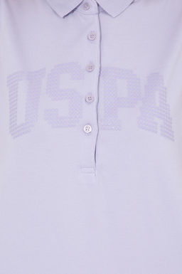 Женская сиреневая футболка без рукавов с воротником-поло Неожиданная скидка в корзине - U.s. polo assn фото 12