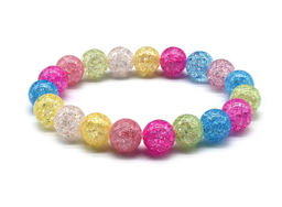 Браслет из сахарного кварца шарик 10мм цв.ассорти, 16см