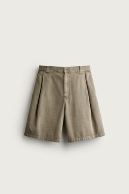 BERMUDA WIDE FIT PLIEGUES / Khaki claro - Zara фото 5