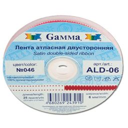 Лента атласная 6 мм ( 1/4 ) Gamma ALD-06 двухстор. 22.8 м  0.5 м