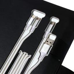 Органайзер на кольцах А5, 140 листов, в клетку, с ручкой, сканером пальца, зарядкой в подарочной коробке, обложка ПВХ, чёрный - Simaland фото 12