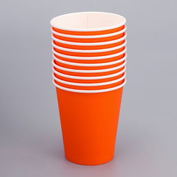 Цена за 50 шт. Стакан бумажный Оранжевый 250 мл, диаметр 80 мм