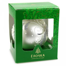 Елочная игрушка шар стеклянная Стужа д8,5см, ручная художественная роспись, подарочная упаковка (Россия) - Домашняя Мода фото 6