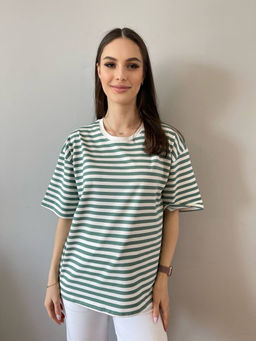 K11669 Футболка OVER SIZE (плотный хлопок) МЯТНЫЙ