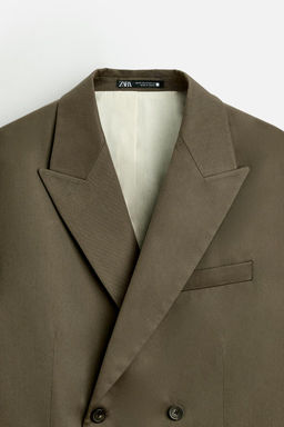 DOUBLE-BREASTED COTTON-LYOCELL SUIT BLAZER - Zara фото 9