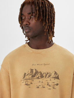 Свитшот мужской Mark Formelle Acid Wash бежевый  фото 4