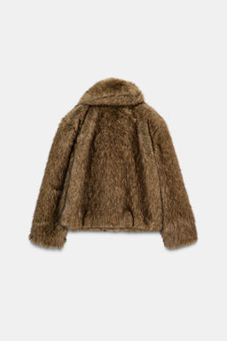 SHORT FAUX FUR COAT - Zara фото 8
