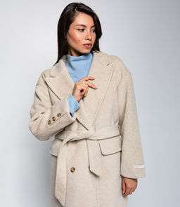 Пальто #КТ9918 (1), светло-бежевый