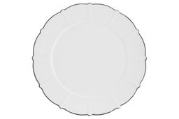 Тарелка обеденная, 26,5 см, фарфор F, белая, с серебристым кантом, Lotus silver