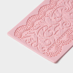 Коврик для айсинга Доляна «Ажур», силикон, 40×10 см, цвет розовый