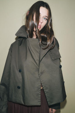 WATER-REPELLENT CROPPED TRENCH COAT ZW COLLECTION - Zara фото 12