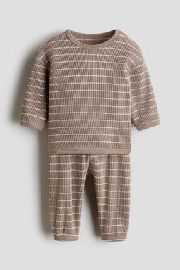 Conjunto de 2 piezas en algod?n gofrado