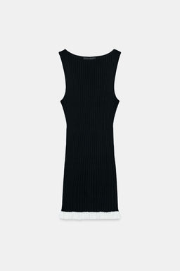 VESTIDO CORTO PUNTO CANAL? / Negro - Zara фото 3
