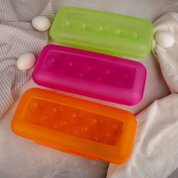 Контейнер для хранения яиц IDEA, 10 ячеек, 26.5×11.5×7 см, пластик, МИКС