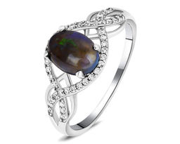 Кольцо, опал нат. черный, SL-RIC107