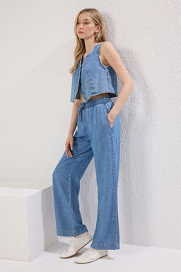 Mavi More Sustainable Beli Lastikli Normal Bel Wide Leg Jeans TWOSS25JE00224