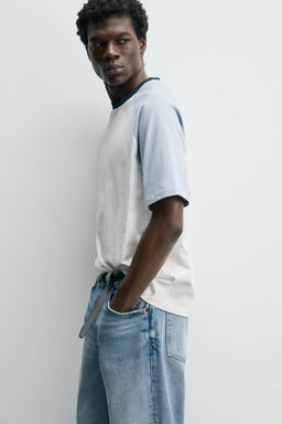 CAMISETA REGULAR FIT COLOR BLOCK / Crudo - Zara фото 6