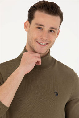 U. S. Polo Assn Мужской базовый свитер цвета хаки - U.s. polo assn фото 2