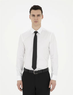 Beyaz Slim Fit Uzun Kollu Basic G_mlek