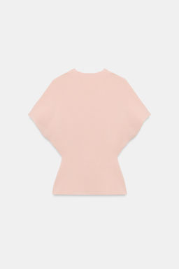 TOP DRAPEADO PUNTO / Rosa pastel