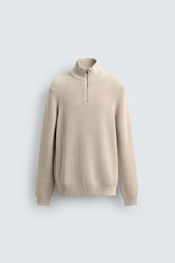 JERSEY PUNTO PERLADO CUELLO CREMALLERA / Crudo medio - Zara фото 7