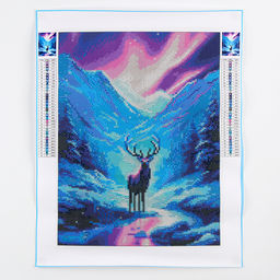 Алмазная мозаика на новый год с полным заполнением на холсте Олень, 30?40 см, набор для творчества