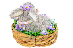 Пасхальное украшение 13*13*13 см "Кролик в гнезде"