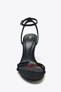 BEADED CROSSOVER STRAP SANDALS - Zara фото 4