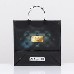 Цена за 10 шт. Пакет «Чёрный люкс с золотом, мягкий пластик, 30×30 см 120 мкм