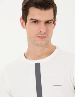 Ekru Slim Fit Bisiklet Yaka Triko Kazak - Pierre cardin фото 3