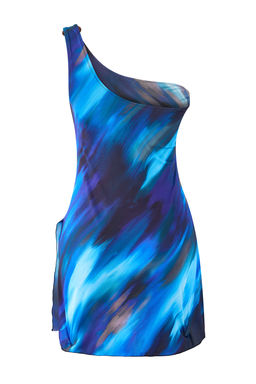 Batik Desenli Tek Omuz Aksesuarl? Elbise Mayo TBESS26MA00012 - Trendyolmilla фото 2