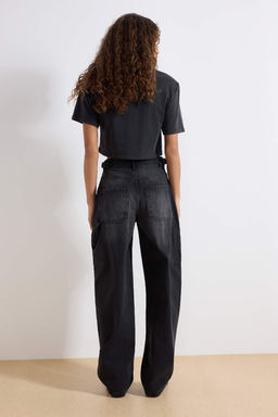 More Sustainable Antrasit Bol Kesim Yuksek Bel Carpenter Skater Baggy Jeans TWOAW24JE00308