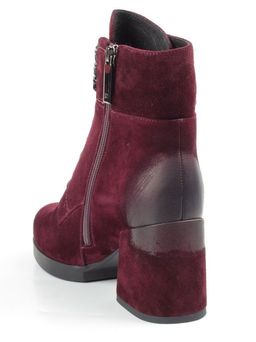 04-R135-2 BURGUNDY Ботинки зимние женские (натуральная замша, натуральный мех) - Фабричный китай фото 4