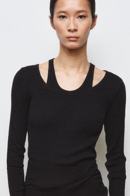 DOUBLE RIBBED T-SHIRT - Zara фото 5