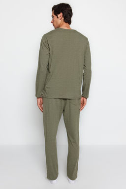 TRENDYOL MAN Lacivert Regular Fit Bask?l? Orme Pijama Tak?m? TMNAW24PT00005 - Trendyolmilla фото 22