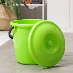 Ведро с крышкой, 10 л, d=32 см, h=26 см, пластик, МИКС