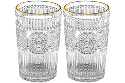 Набор 2 стаканов 360 мл 8*8*12,5 см с золотым кантом стекло - Elan gallery фото 5