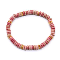 Браслет из родонита диски 6*2мм, 16см