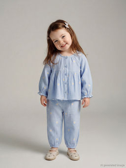 ?i?ekli K?z Bebek G?mlek ve Pantolon